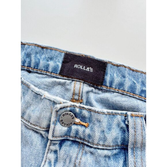 ROLLA'S Relaxo Chop Original Stone Mid Rise Straight Crop Jeans, Size 34 - Picture 13 of 16